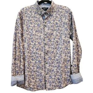 Dash & Dot XL Slim Fit Unisex Floral Shirt Long Sleeve Button Down Trendy Bold